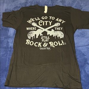 NWOT Delta Black City Rock & Roll Tee